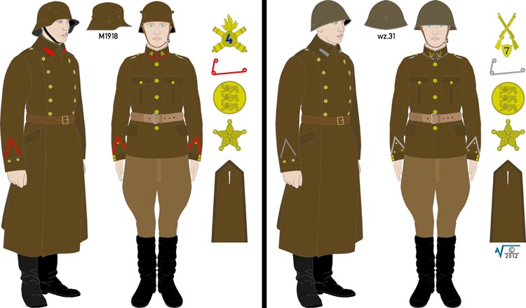 EW UNI 1936 1940 w M1918 wz31 helmets MilNet v1 750px.jpg