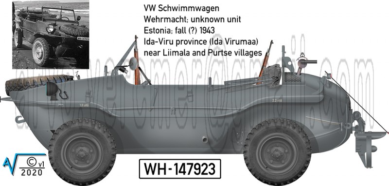 VW Typ 166 Schwimm Wehrmacht Liimala village  Estonia v1 MilNet (1050px).jpg