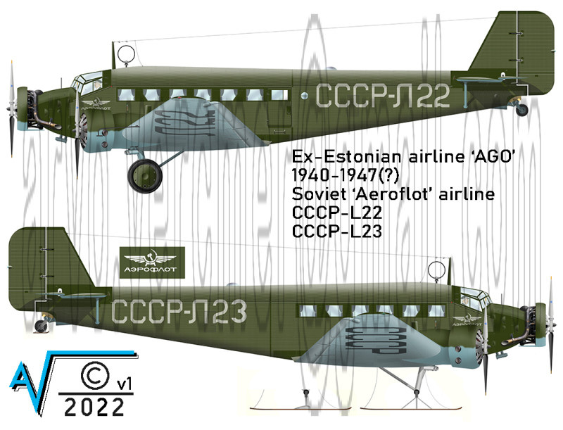 Ex EW AGO Soviet Aeroflot 1940-1947 CCCP-L22 L23 v1 (1050ox).jpg