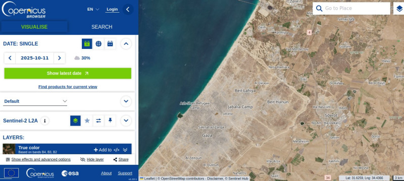 Foto: kas Gaza on eristatav Iisraelist, mille järgi?